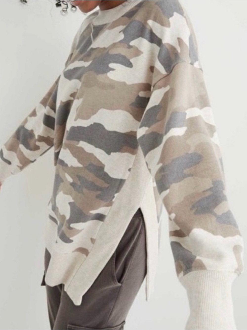 Aerie Camo Print Crewneck Sweatshirt